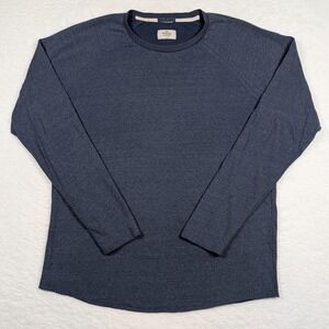 Marine Layer Shirt Mens L/XL Blue Long Sleeve Double Knit Crewneck Raglan